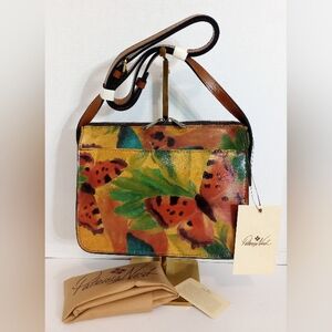 NWT Patricia Nash Leather Vallata Crossbody Bag In Watercolor Butterfly 🦋